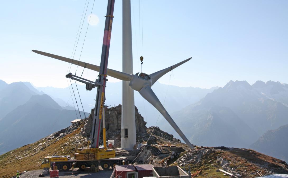 Construction du parc éolien du St-Gothard